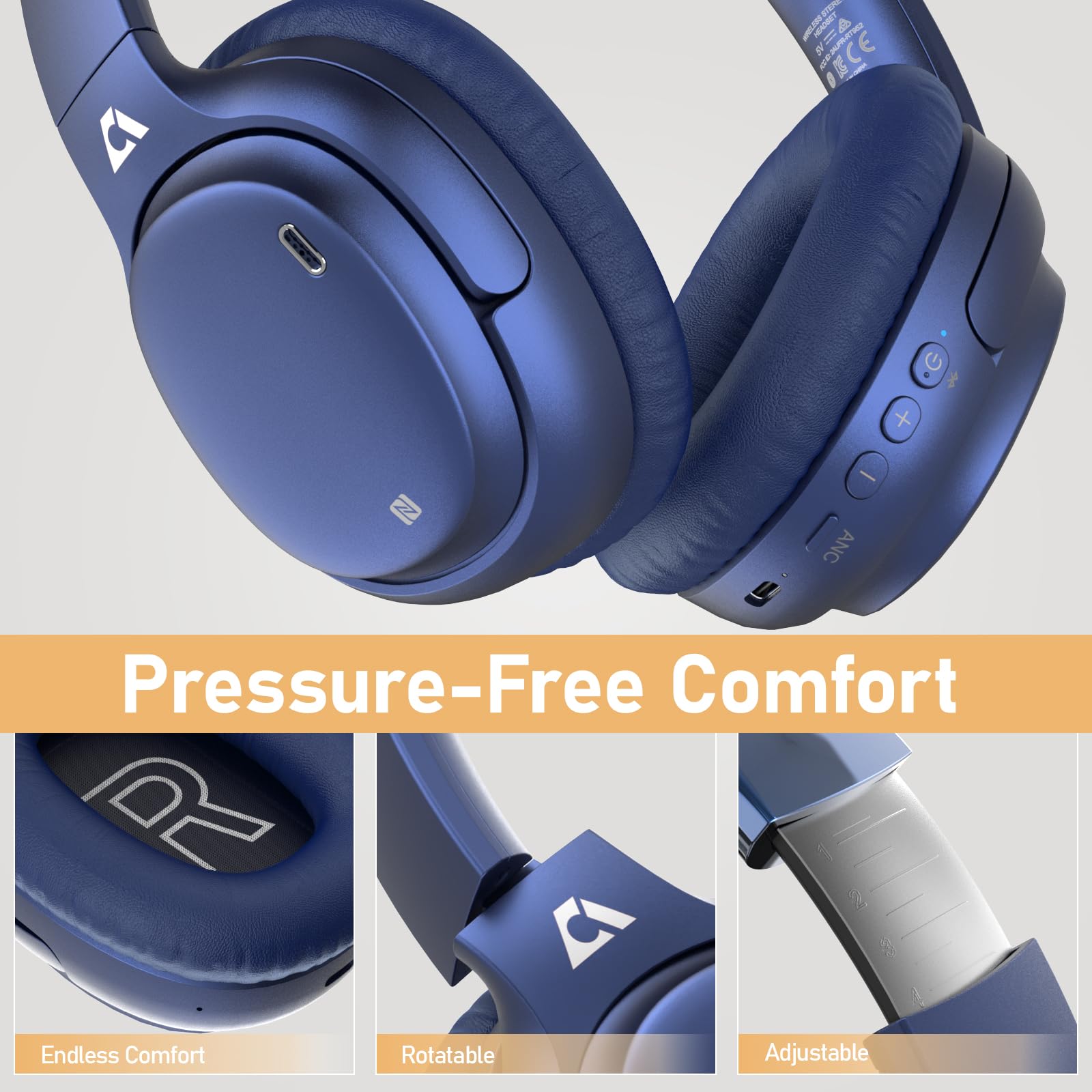 Monitor Bluetoothワイヤレスオー Amazon.com: Ankbit E600Pro Hybrid Active Noise Cancelling